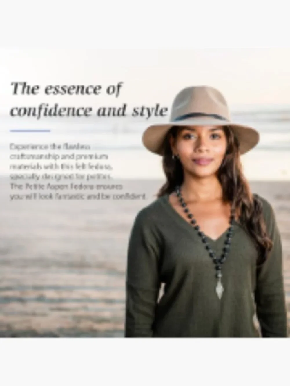 Women's Petite Aspen Fedora – UPF 50+ Sun Protection, 100% Wool Felt,